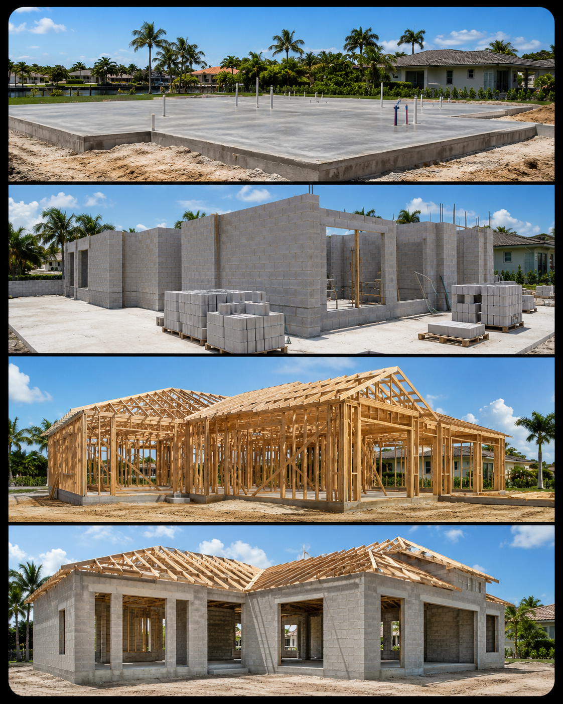 Blackstone shell construction collage